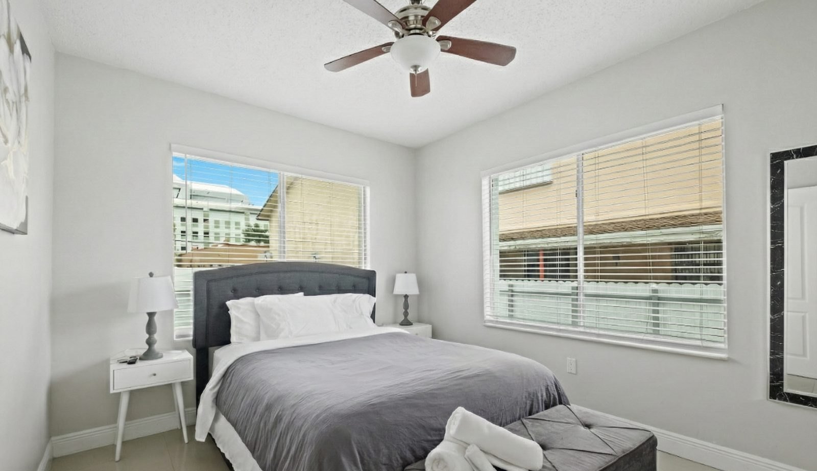 Second bedroom with bunk beds in the Gallo Suite, sleeps six